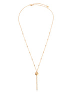Polished Pebble Crystal Chain Lariat