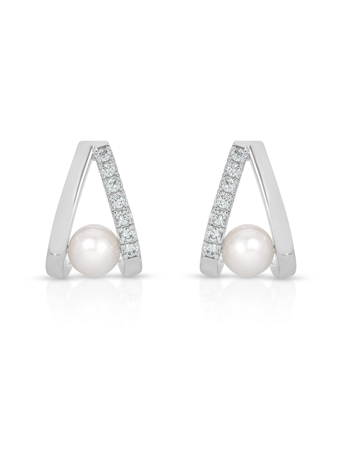Pavé and Pearl Earrings