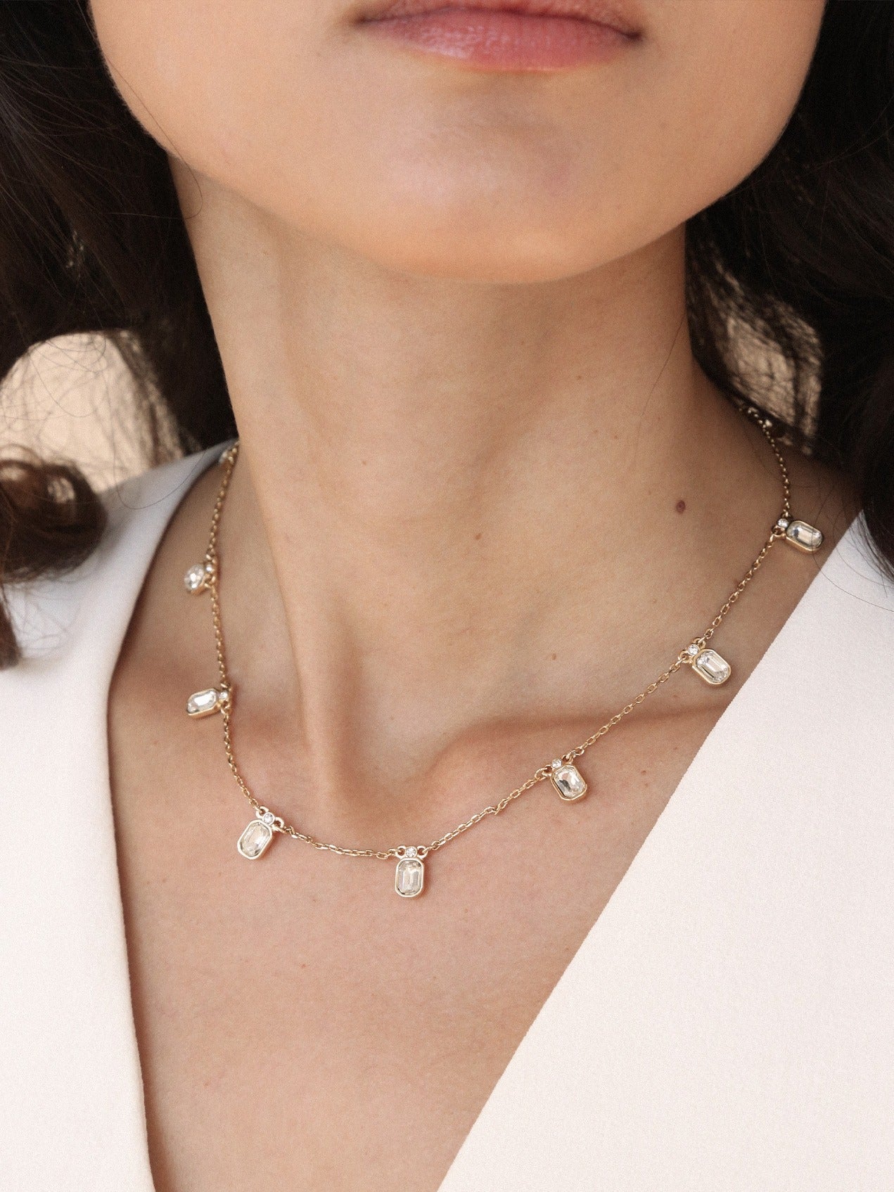 Emerald Deco Charm Necklace