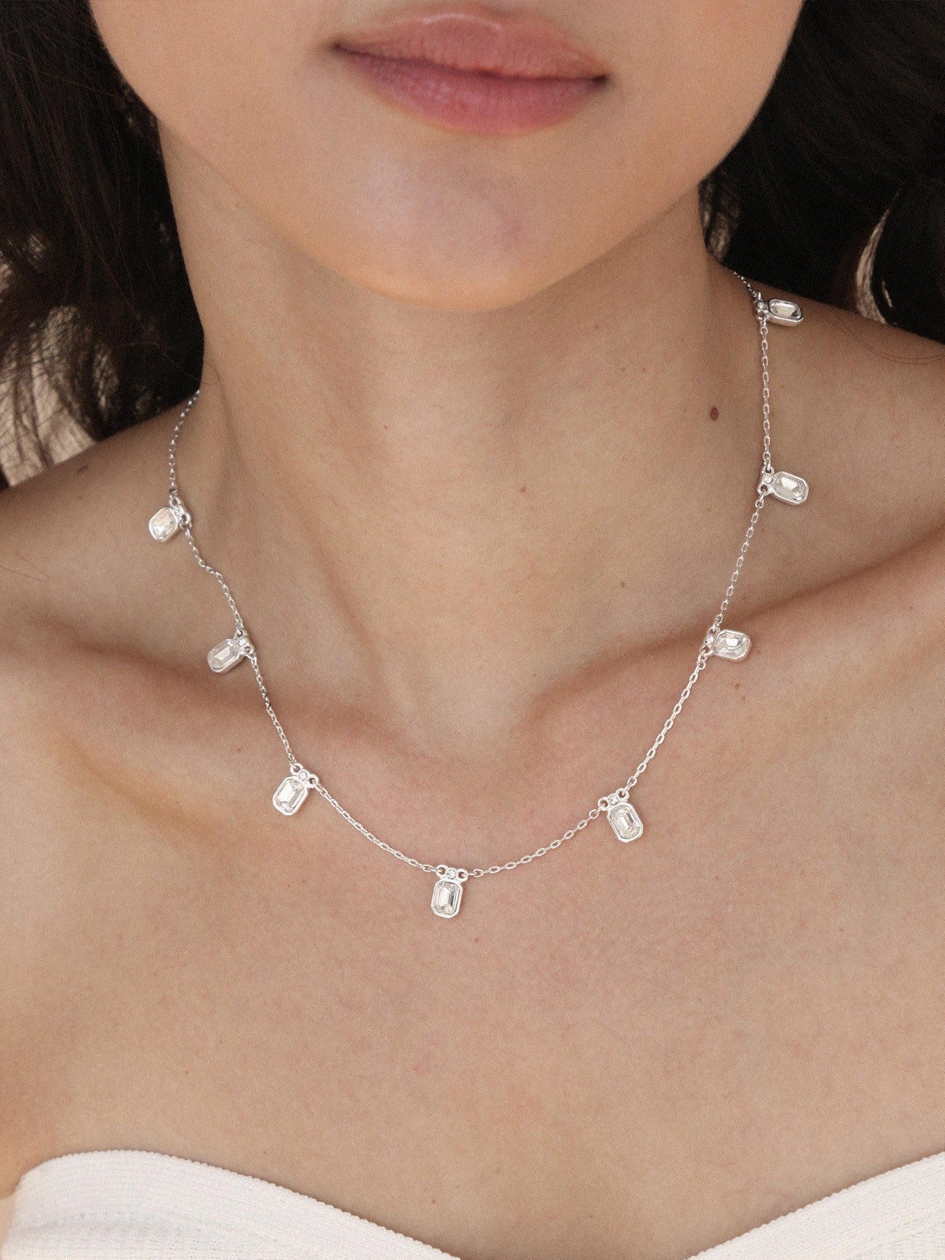 Emerald Deco Charm Necklace