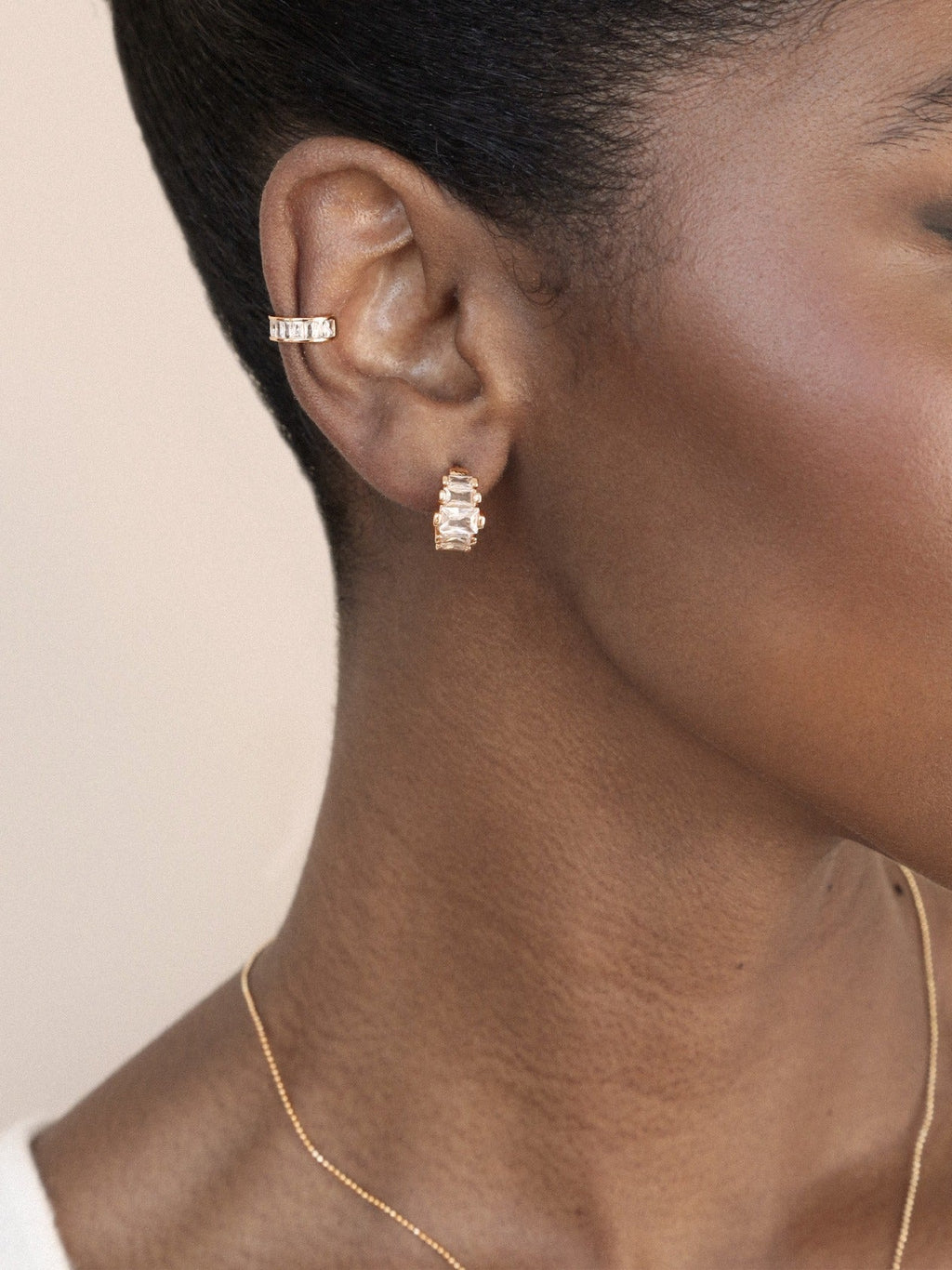 Diamond Shine CZ Mini Hoop Earrings