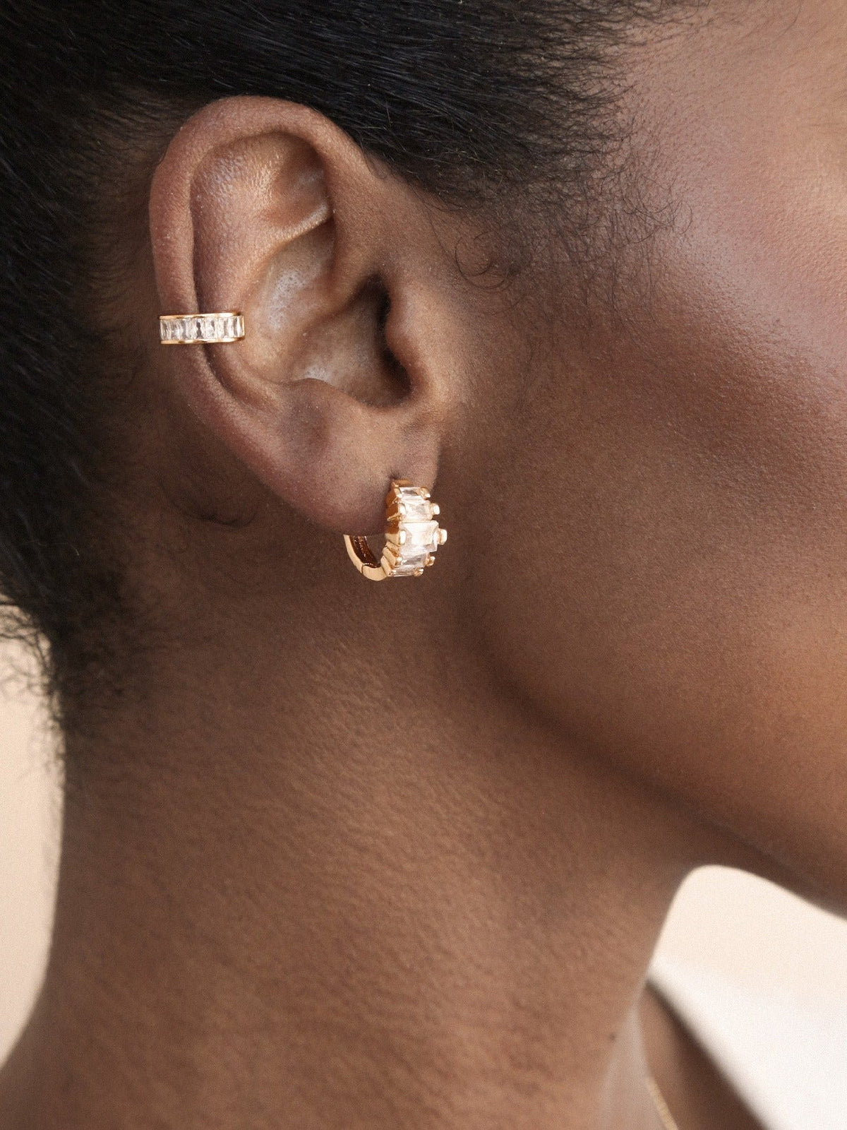 Diamond Shine CZ Mini Hoop Earrings