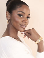 Spotted Pearl Hoop Earrings