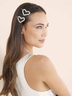 Aphrodite Heart Crystal Barrette Set