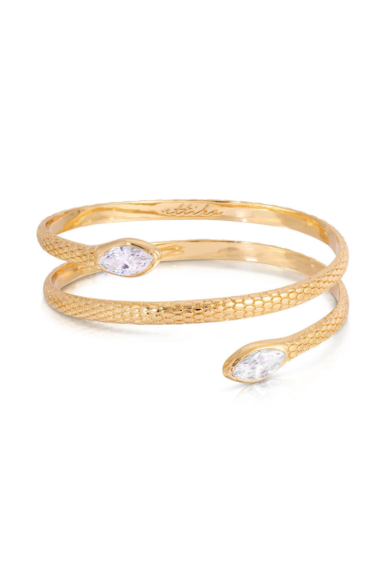Marquise Coiled Snake Bangle