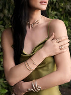 Marquise Snake Cuff Bracelet
