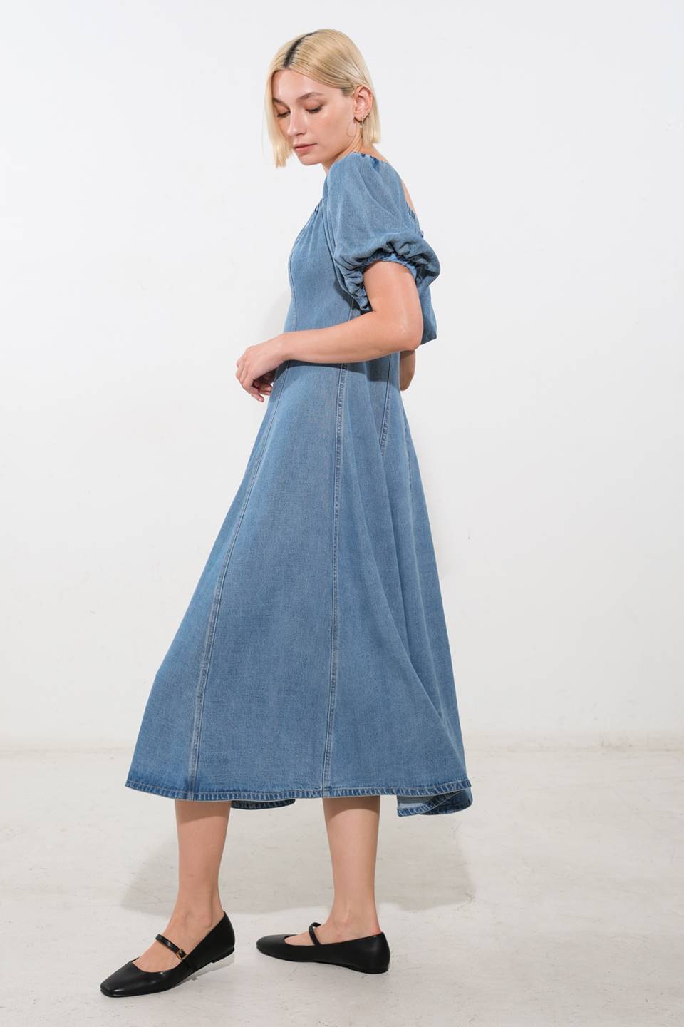 Coastal Cutie Off-Shoulder Tencel Midi Dress