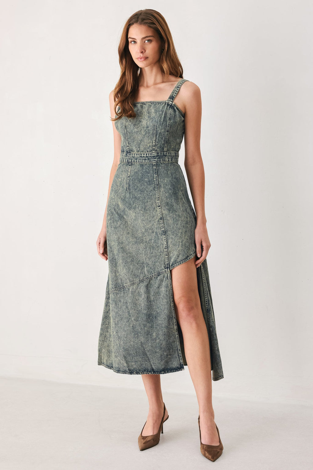 Exotic Breeze Denim Midi Dress