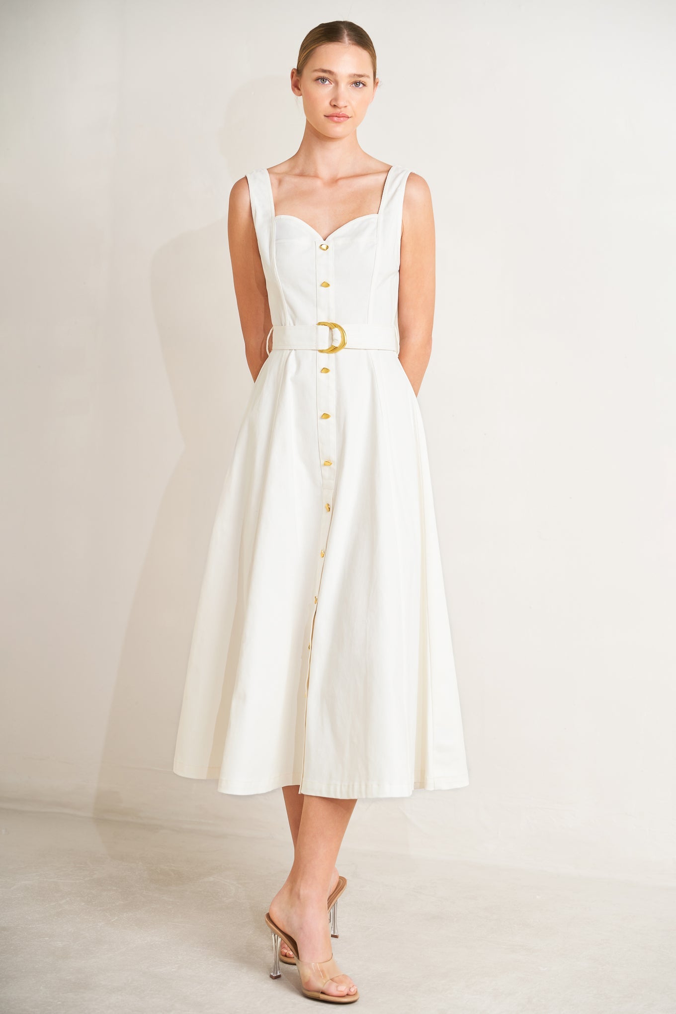 BELLA PORTOFINO WOVEN MIDI DRESS