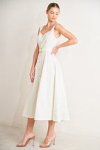 BELLA PORTOFINO WOVEN MIDI DRESS