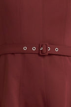 LIVING THE DREAM WINE WOVEN MIDI DRESS