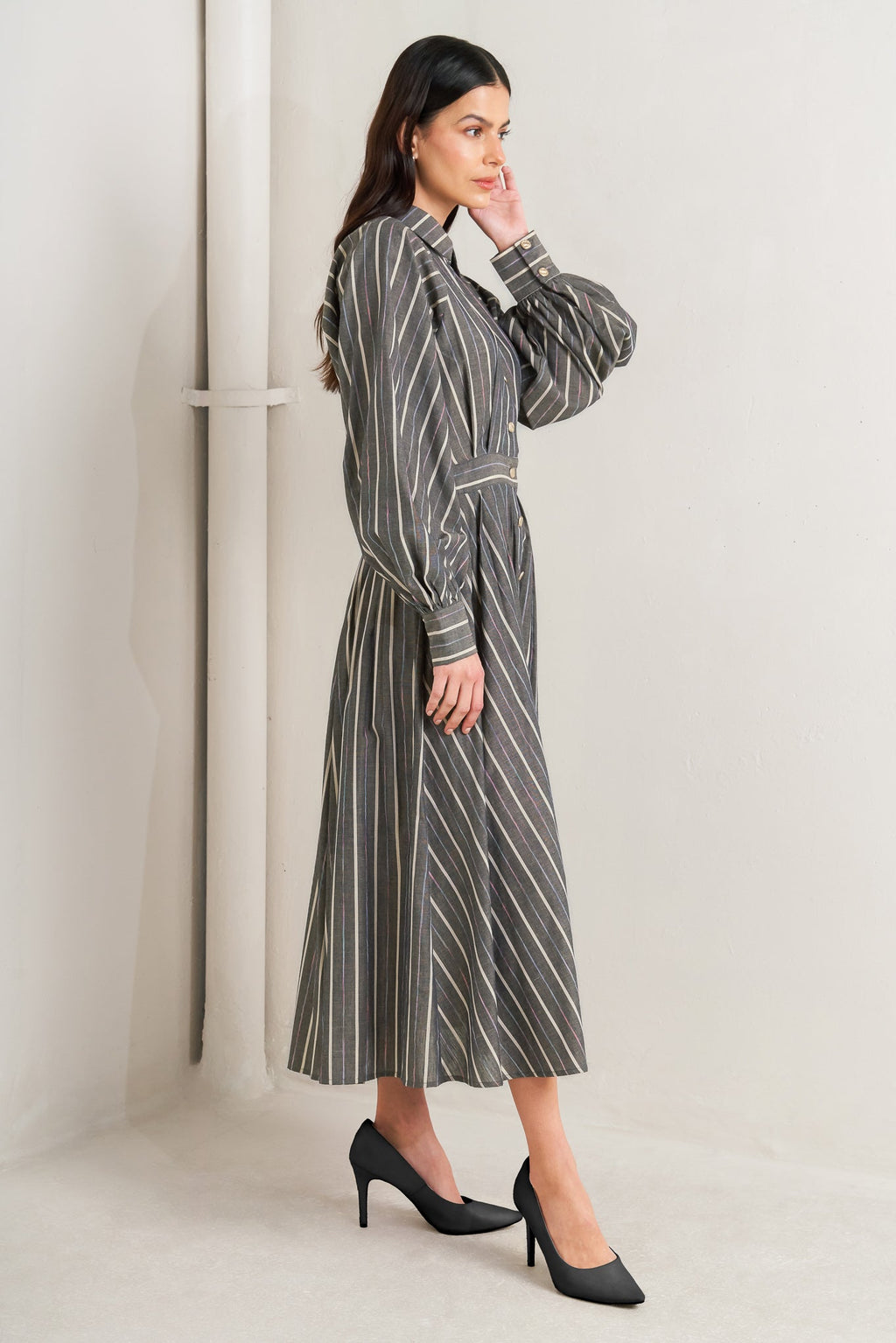 WHAT I FEEL WOVEN MIDI DRESS