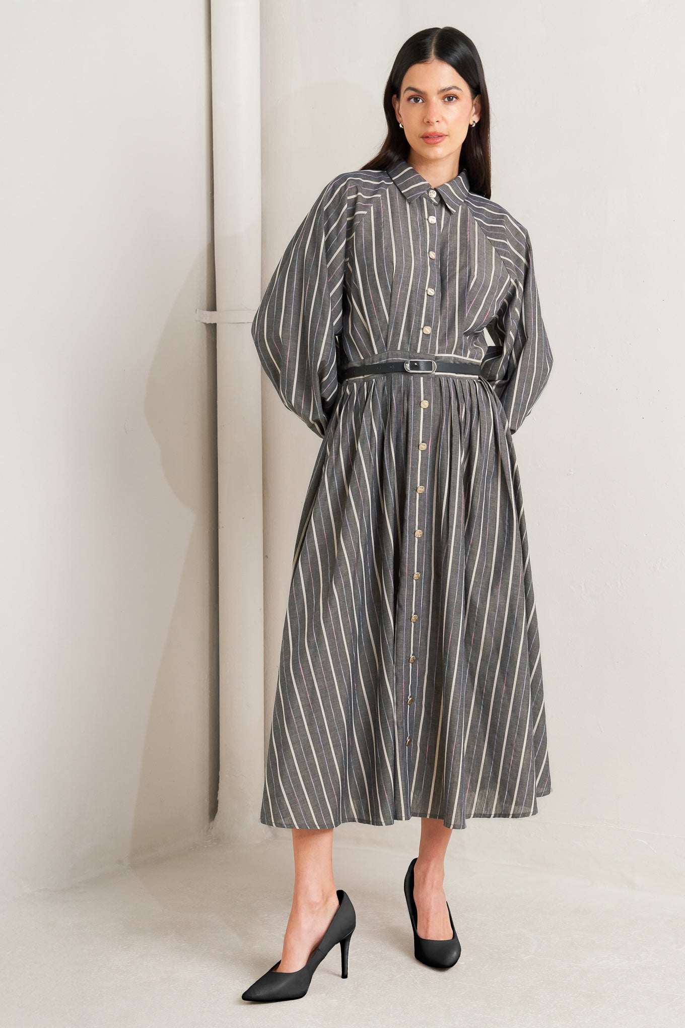 WHAT I FEEL WOVEN MIDI DRESS