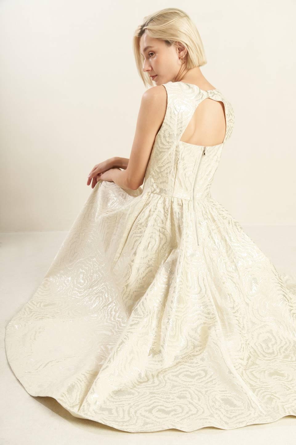 Check Yourself Champagne Midi Dress
