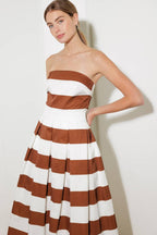 EVERYDAY HUSTLE RUST WOVEN MIDI DRESS
