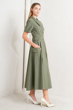 LOST IN THE STARS WOVEN MIDI DRESS
