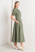 LOST IN THE STARS WOVEN MIDI DRESS