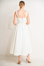 SERENE CHARM WOVEN MIDI DRESS