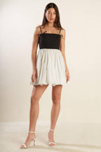 Patio Sunsets Woven Combination Mini Dress