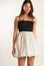 Patio Sunsets Woven Combination Mini Dress