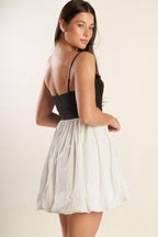 Patio Sunsets Woven Combination Mini Dress