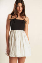 Patio Sunsets Woven Combination Mini Dress