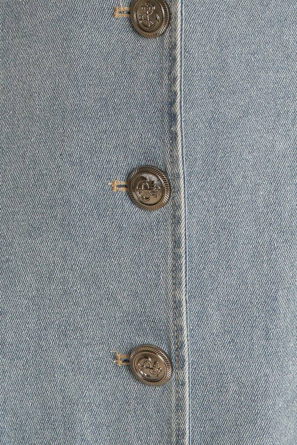 Nautical & Nice Denim Midi Dress - Light Wash Button-Down