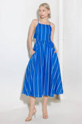 Let the Good In Blue Woven Midi Dress