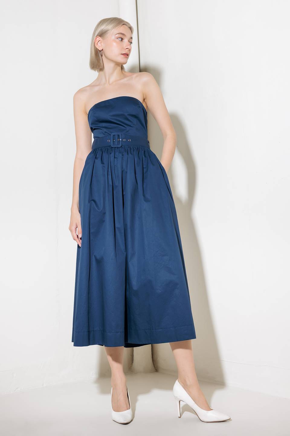 ENDLESSLY CHARMING WOVEN MIDI DRESS