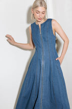 Effortlessly Poised Denim Midi Dress