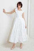 SWEETHEART TIERED ROMANCE WOVEN MIDI DRESS
