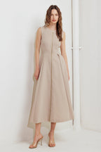 Zip & Flow Woven Midi Dress