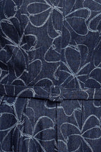 MOONDUST GARDEN DENIM MIDI DRESS