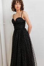 Heart Dot Ballet Tulle Midi Dress