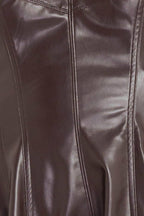ESPRESSO DIVA FAUX LEATHER MIDI DRESS