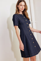 INDIGO TEMPO DENIM MINI DRESS
