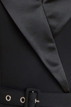 MIDNIGHT TUX WOVEN MIDI DRESS