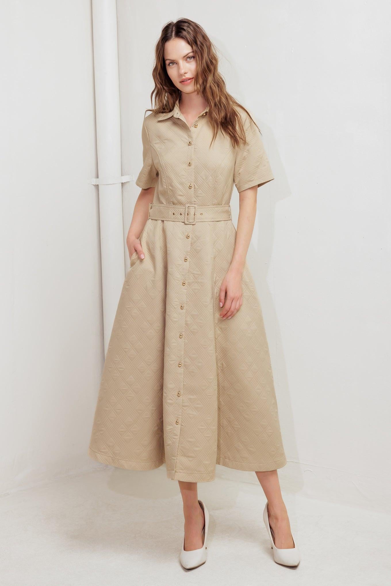 Neutral Chic Midi Dress