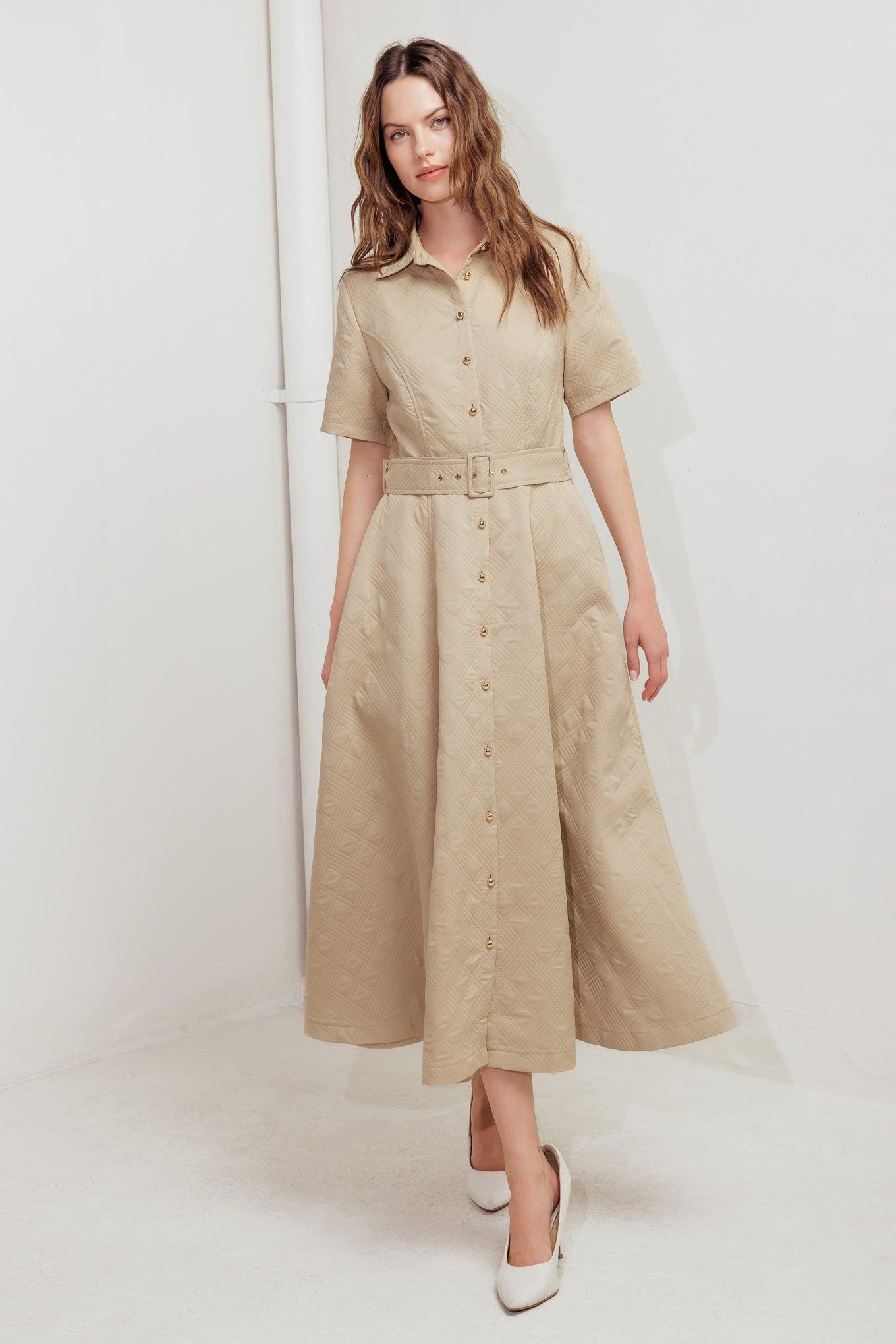 Neutral Chic Midi Dress