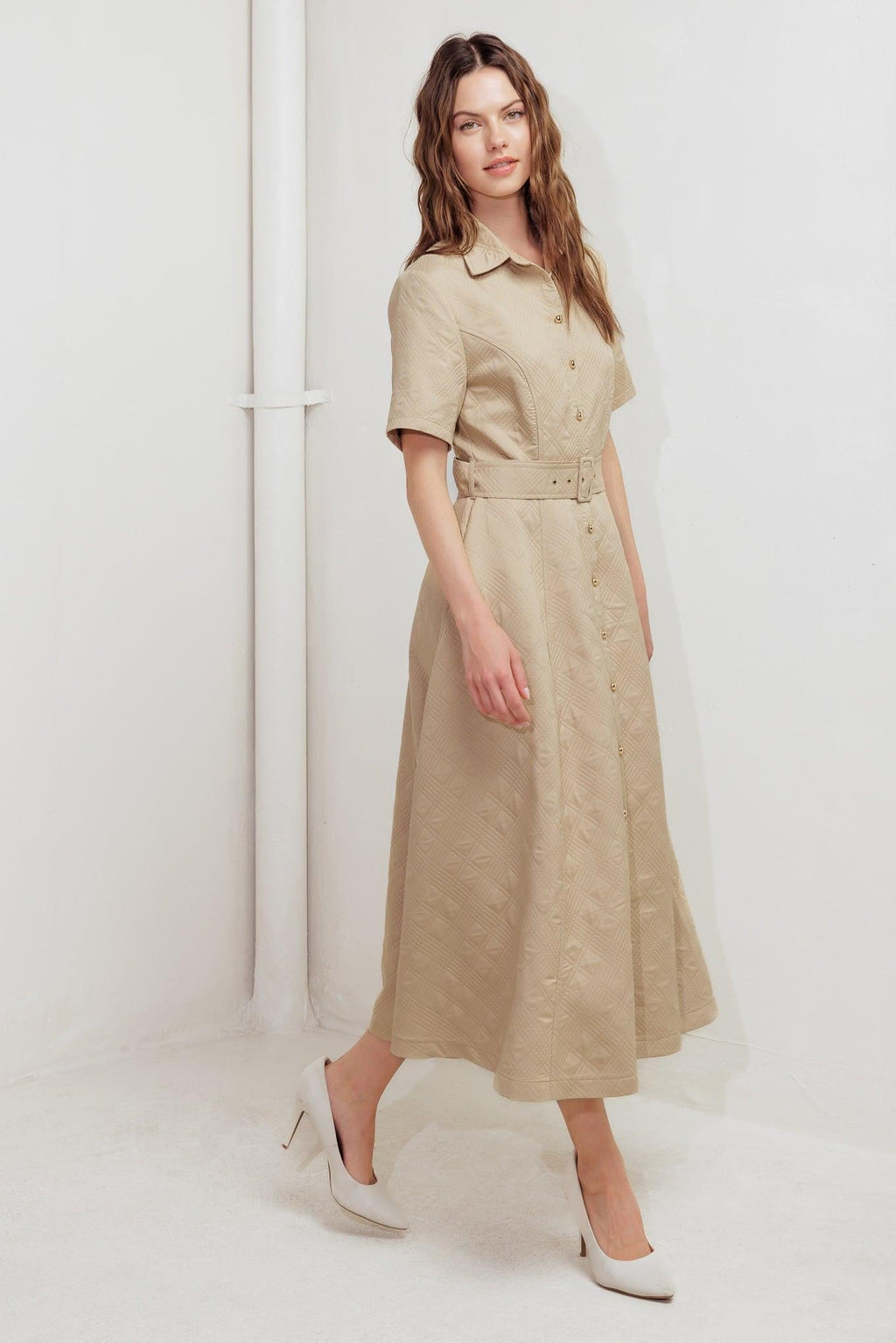 Neutral Chic Midi Dress
