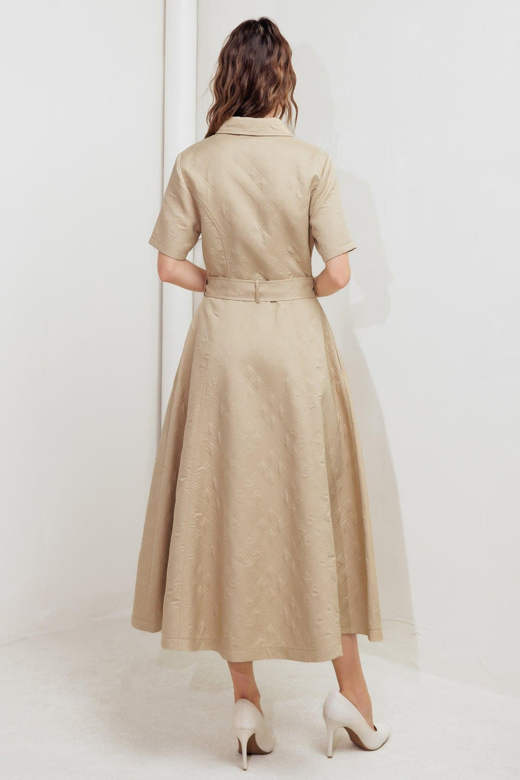 Neutral Chic Midi Dress