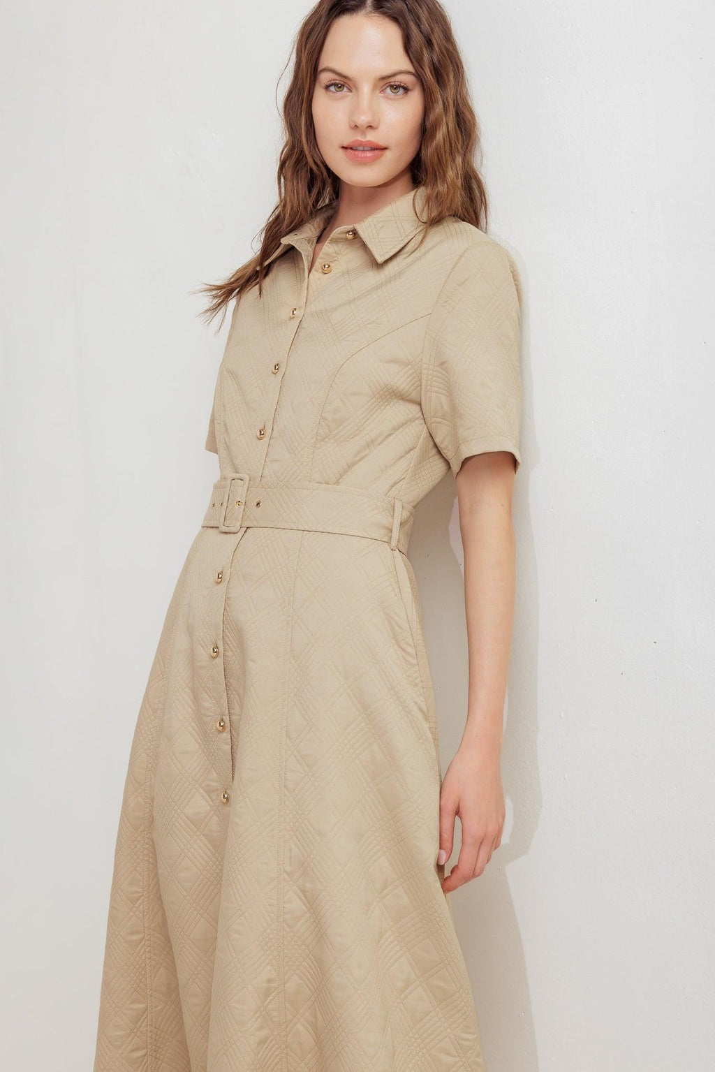 Neutral Chic Midi Dress