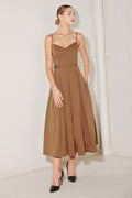 SUNSET SILHOUETTE WOVEN MIDI DRESS