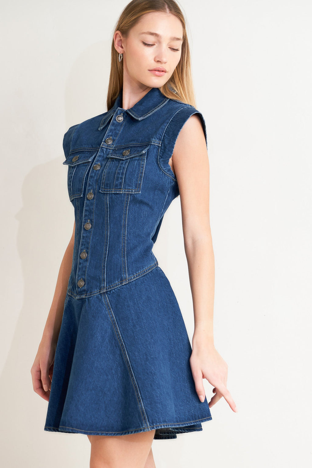 BLUE CRUSH DENIM MINI DRESS