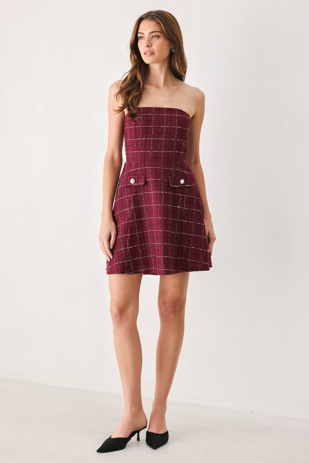Tweed Doll Strapless Dress