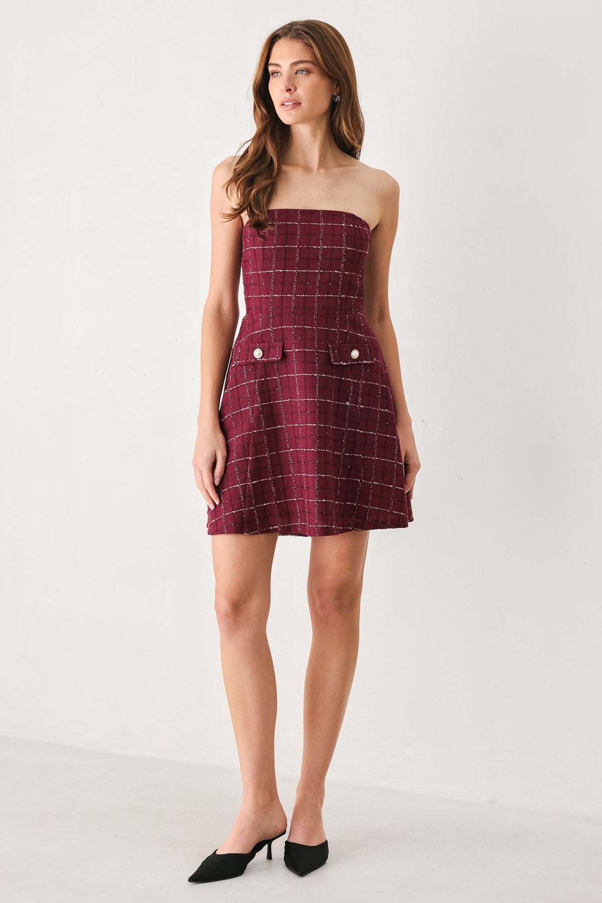 Tweed Doll Strapless Dress