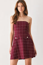Tweed Doll Strapless Dress