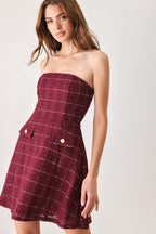 Tweed Doll Strapless Dress
