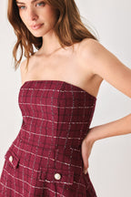 Tweed Doll Strapless Dress