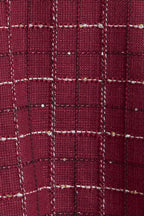 TWEED DOLL WINE WOVEN MINI DRESS